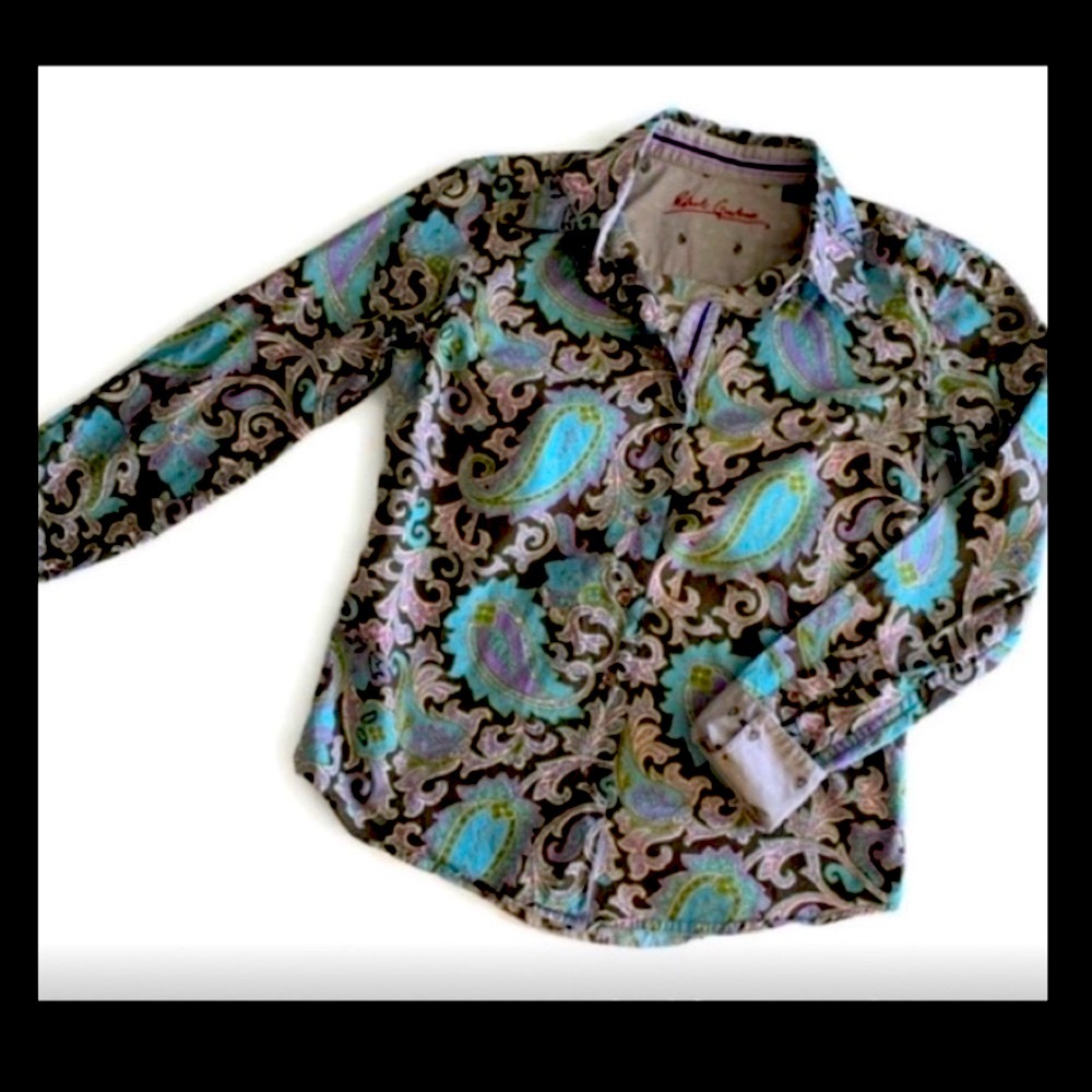 ROBERT GRAHAM Paisley Cotton Button Down Shirt M